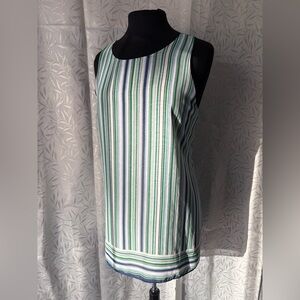 Max Studio Green and Blue Striped Dress